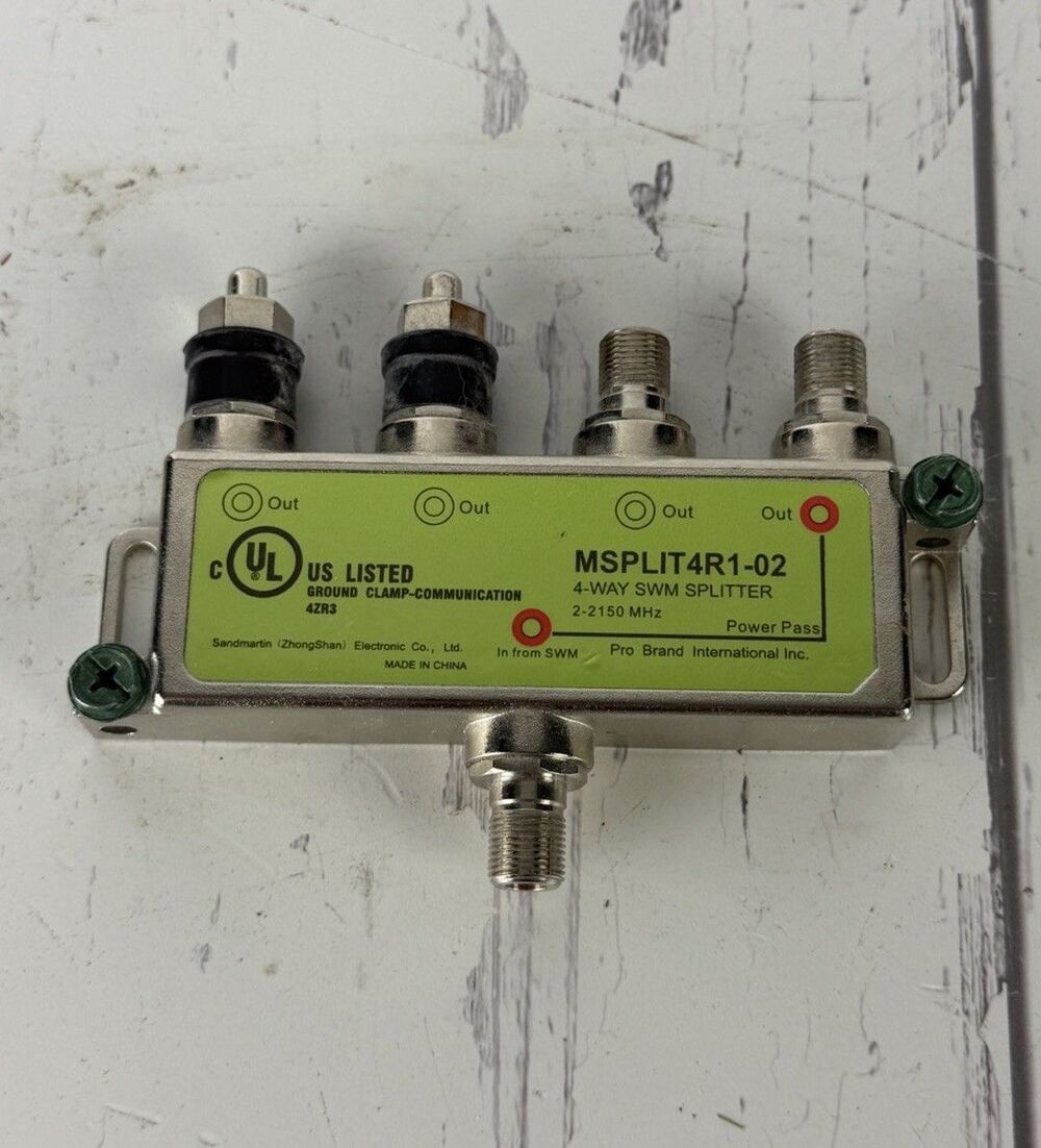 DIRECTV 4-Way SWM Splitter MSPLIT4R1-02 Green Label Multi-Room Viewing MRV New